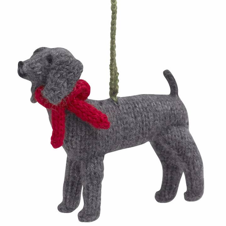 Arcadia Home - Wholesale Ornament - Weimaraner Hand-knitted Christmas Ornament, Dog Lover Gift