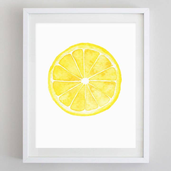 Lemon Watercolor Print for wholesale by Carly Rae Studio