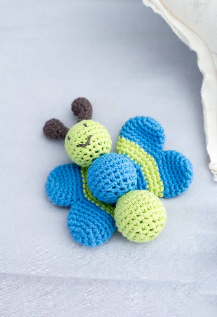 BEBEMOSS, LLC - Vendita all'ingrosso Sonaglio - Neonati - Sonaglio a farfalla, giocattolo per bambini e neonati, cotone biologico0