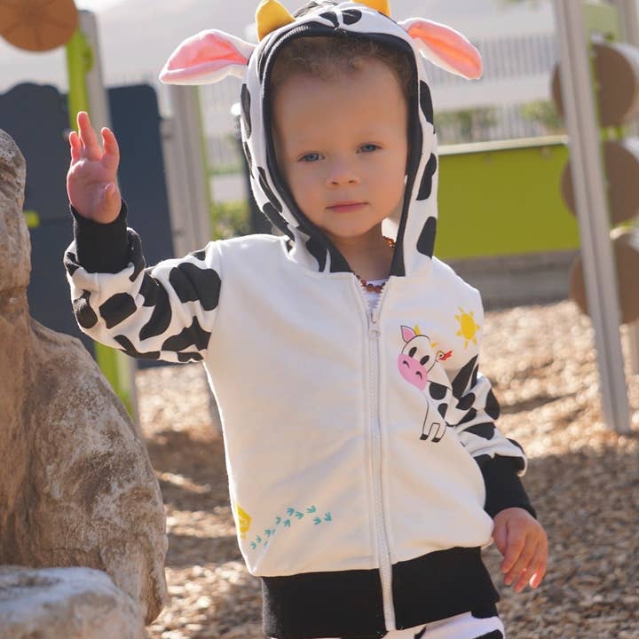 Sudadera con capucha Cow Western para bebés y niños para venta al por mayor de Doodle Pants