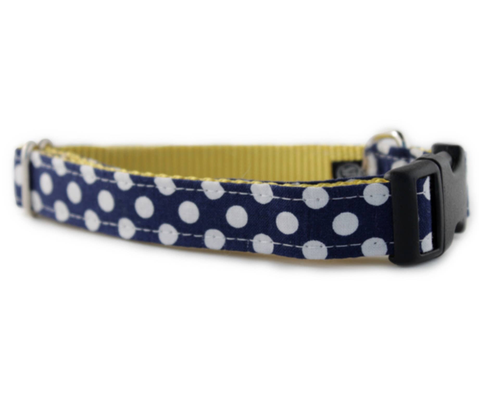 Sophisticated Pup - Vente Collier – chien - Collier pour chien à pois bleu marine XS0