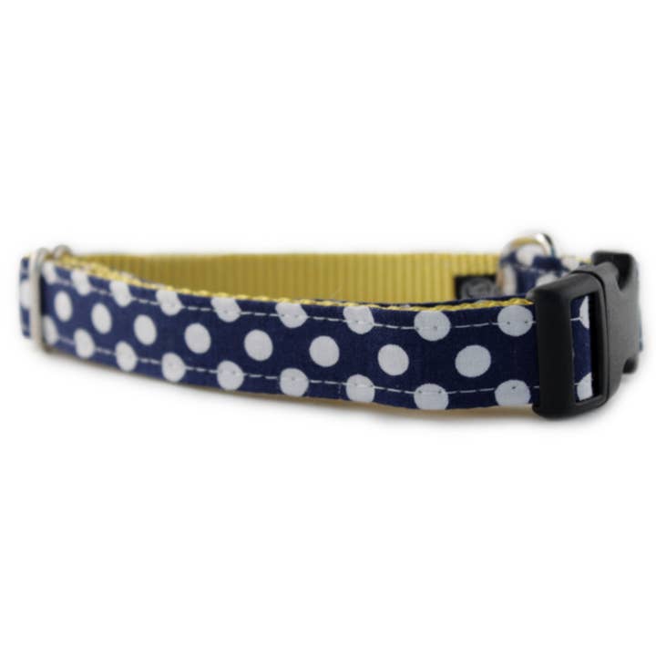 Navy Dot Dog Collar XSmall for wholesale by Sophisticated Pup