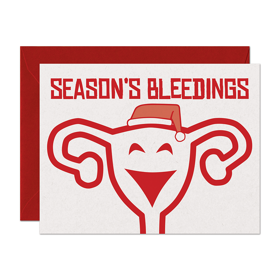 Warren Tales - Wholesale Christmas Card - Season's Bleedings Christmas Holiday Uterus Card0