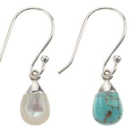 Turquoise Round Drop Earring for wholesale by Indigo Sterling Silver
