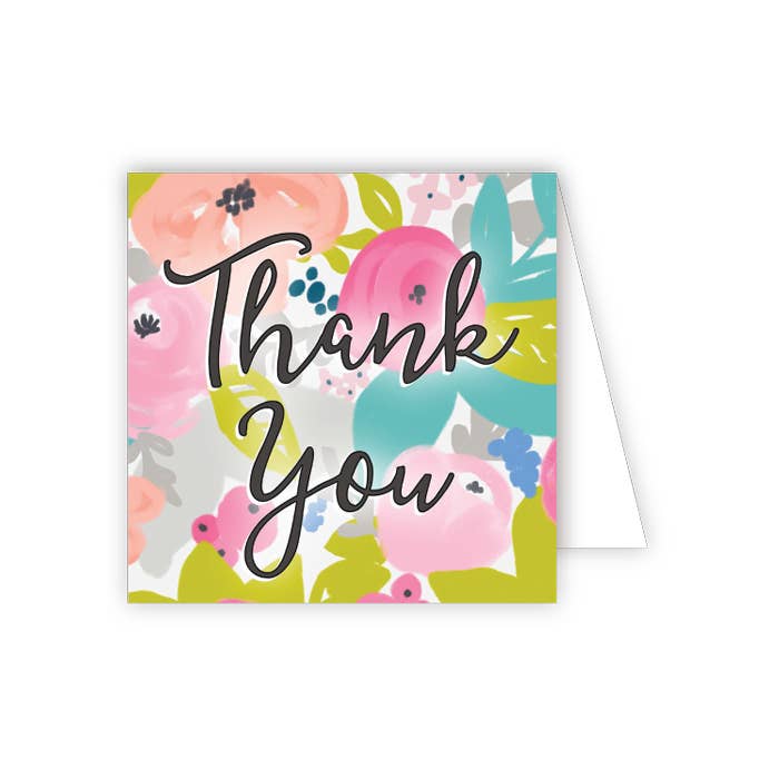 RosanneBeck Collections - Wholesale Thank You Card - Thank You Bright Floral Enclosure Card