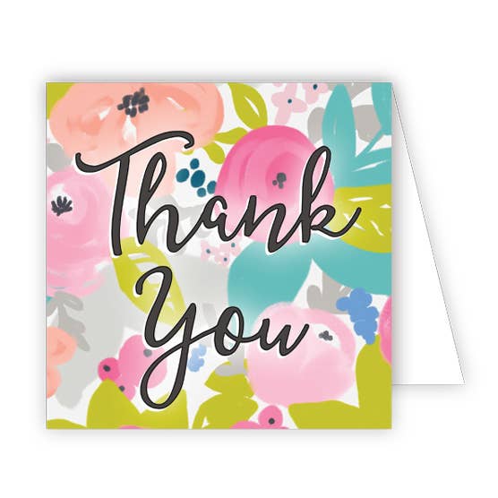 RosanneBeck Collections - Wholesale Thank You Card - Thank You Bright Floral Enclosure Card0