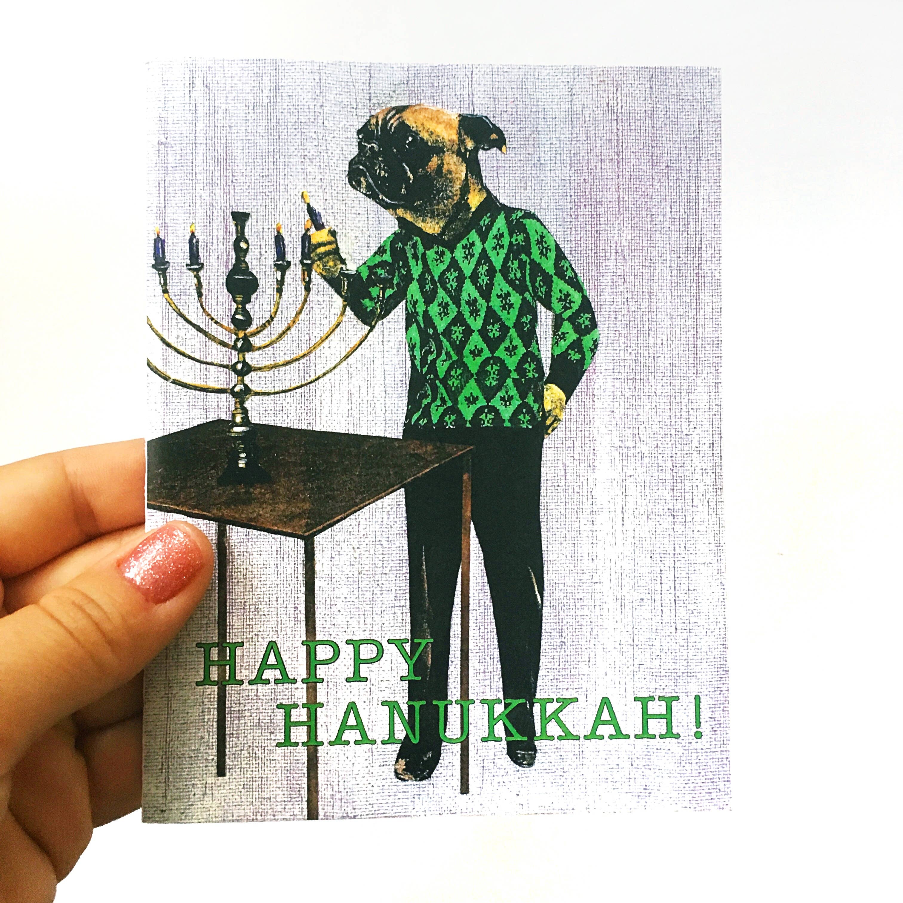 Pergamo Paper Goods – wholesale Hanukkah-kort – Hanukkah mops kort1