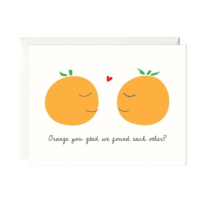 Orange You Glad Card for wholesale by Paula & Waffle