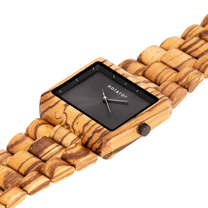 HOT&TOT - Wholesale Wrist Watch - Men's - DUSK | Wood watch for men | Square | Sustainable | Black