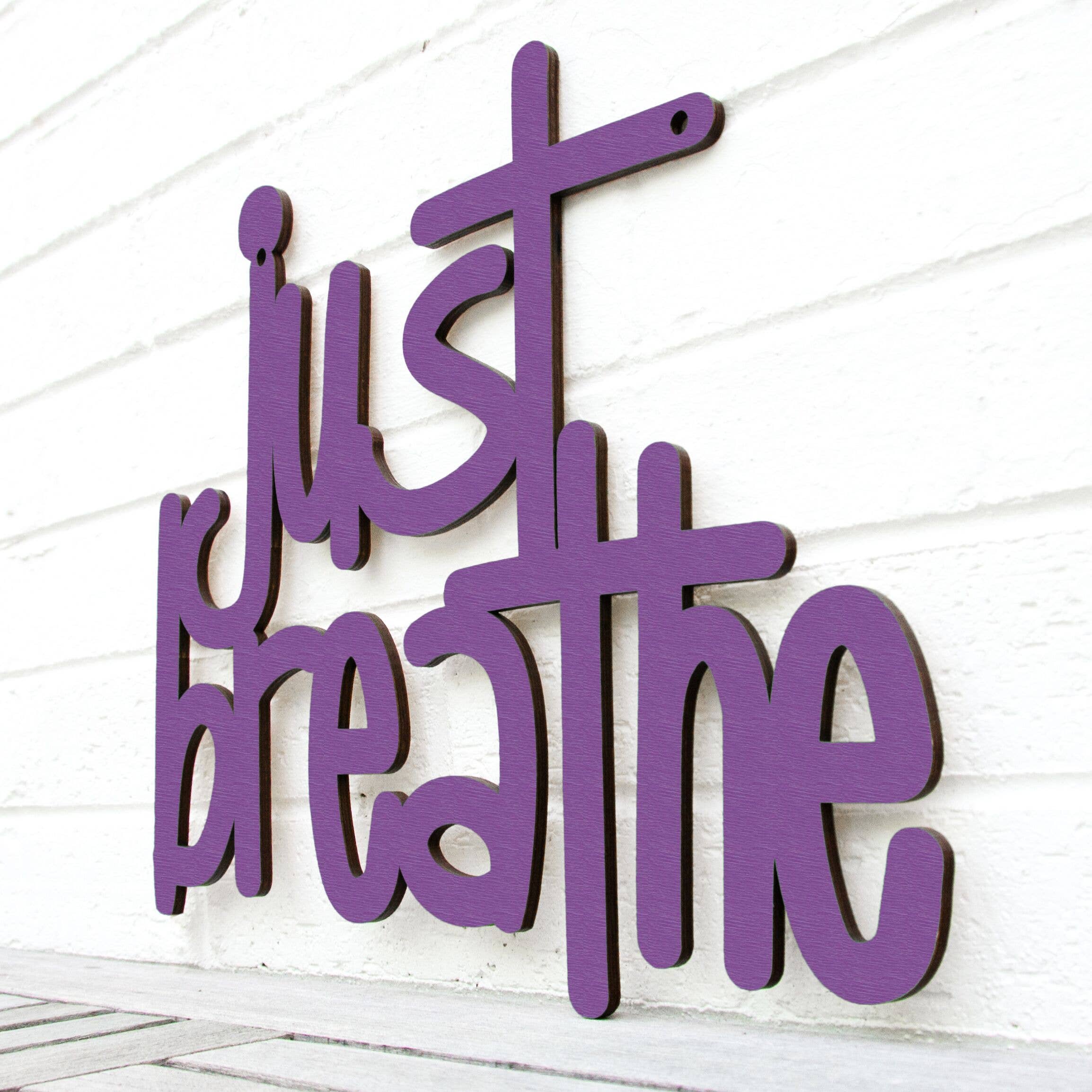 Spunky Fluff - Wholesale Wall Sign - Just Breathe, Inspirational Wood Wall Art Sign4