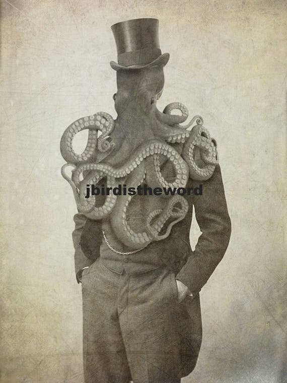 Octopus Print, HP Lovecraft, Call of Cthulhu, Oddity for wholesale by The Wild Oddisorium