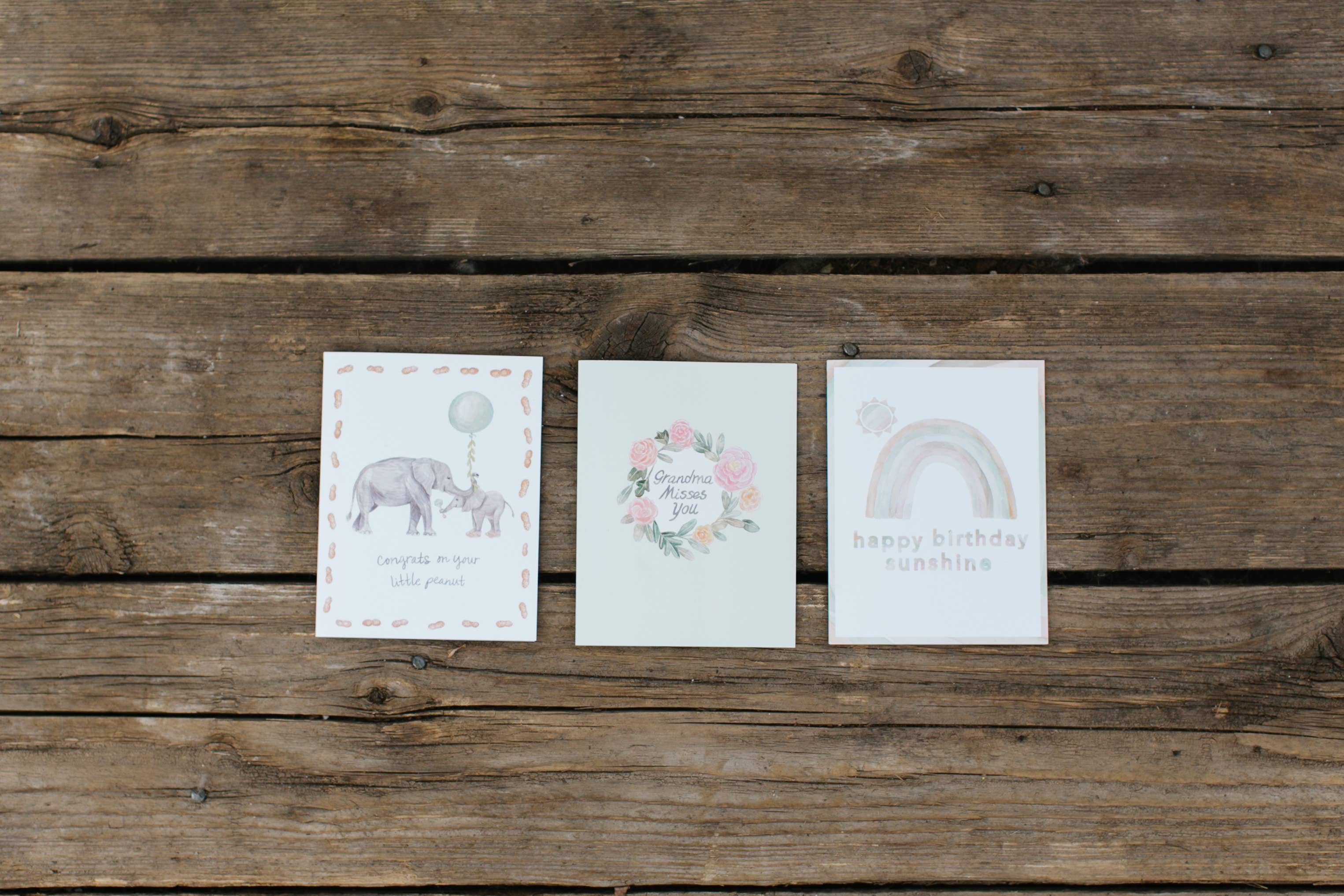 Lana's Shop – wholesale Baby card – New Baby Little Peanut Greeting Card in Mint2