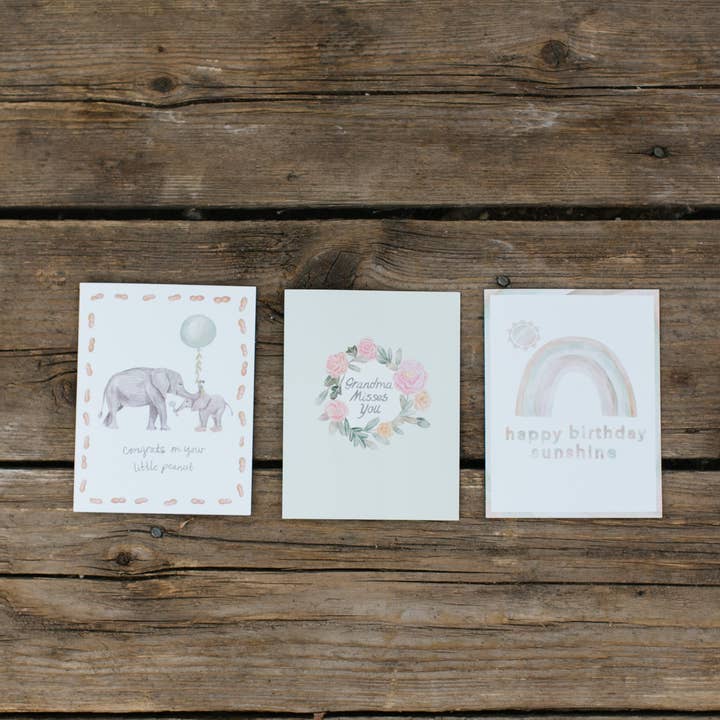 Lana's Shop – wholesale Baby card – New Baby Little Peanut Greeting Card in Mint2