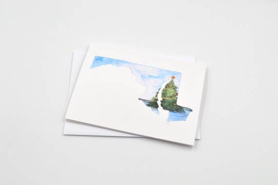 Rachel Alvarez Art - Wholesale Christmas Card - Maryland Christmas Watercolor Notecard Set3