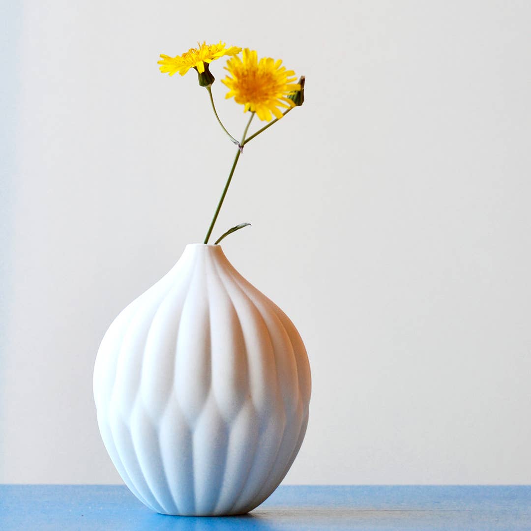 Matte white Textured Porcelain Vase - Petite for wholesale on Faire3