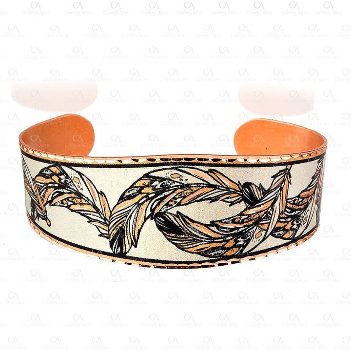 BN 04 feather design southwest native american bracelet for wholesale by COPPER ARTS INC.