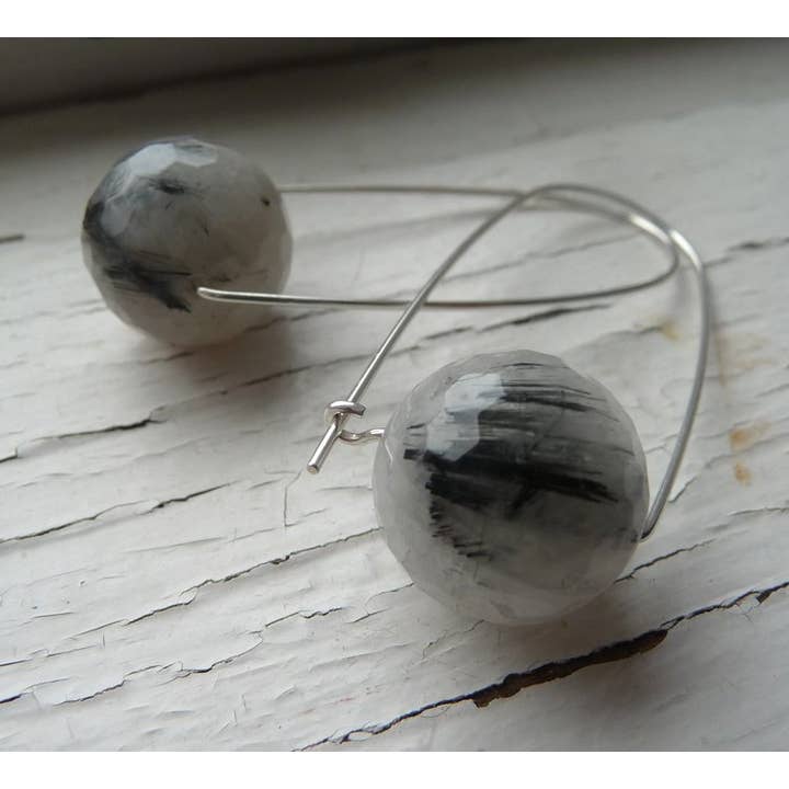 Iris Noire Designs - Wholesale Dangle Earrings - White And Black Box Earrings