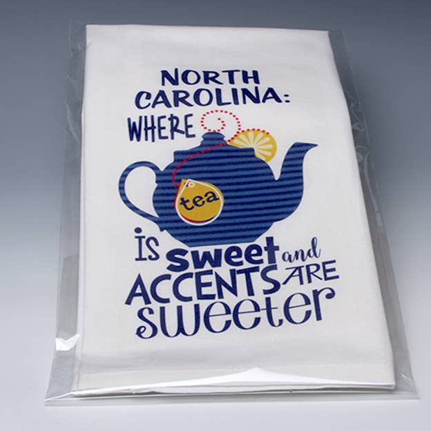 Whimsical North Carolina Towel for wholesale by Liane Fried Studio