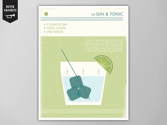 The National Anthem - Wholesale Art Print - 11” x 14” Gin and Tonic Cocktail Art Print0