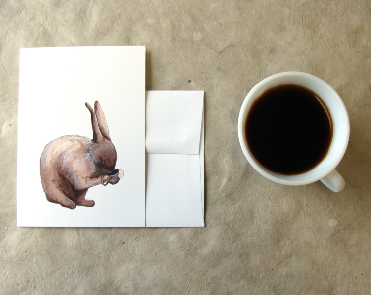 Polanshek of the Hills - Wholesale Everyday Greeting Card - Card - Rabbit - Critters and Cups2