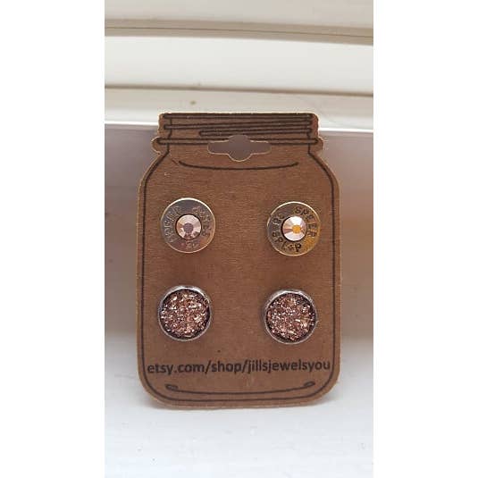 Rose gold 38 Special Bullet Earring Set for wholesale by Jill's Jewels