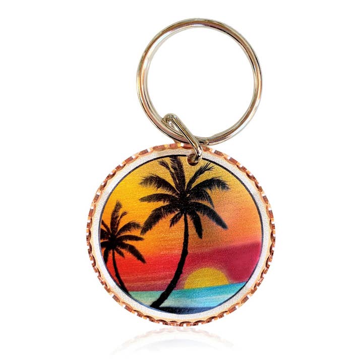COPPER ARTS INC. - Wholesale Keychain - Unisex - KC Palm tree design key chain