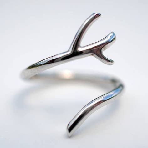 Bague de racines plus épaisses en rhodium pour la vente par LettersToSarah Metalsmithing