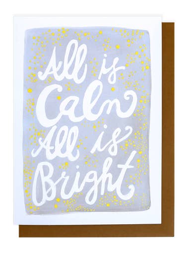 All Is Calm Holiday Greeting Card for wholesale by Thimblepress