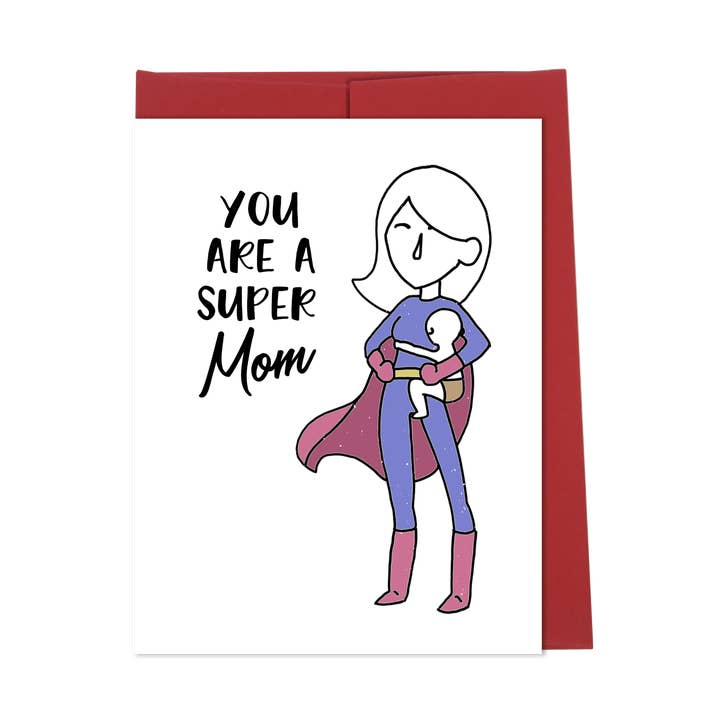 You Are a Super Mom Card for wholesale by New Moon Paper Goods