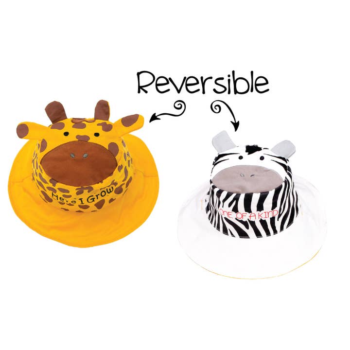 Børn UPF50+ Solhat - Giraf/Zebra for engroshandel hos FlapJackKids