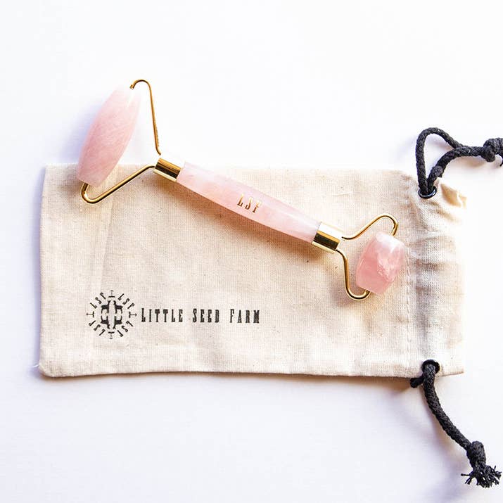 Little Seed Farm - Wholesale Face/Beauty Roller - Rose Quartz Facial Roller