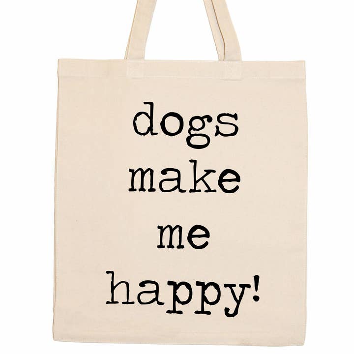 Perros Make Me Happy Tote bag para venta al por mayor de Quippy Brand