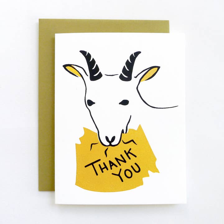 Thank You Goat Card for wholesale by Middle Dune