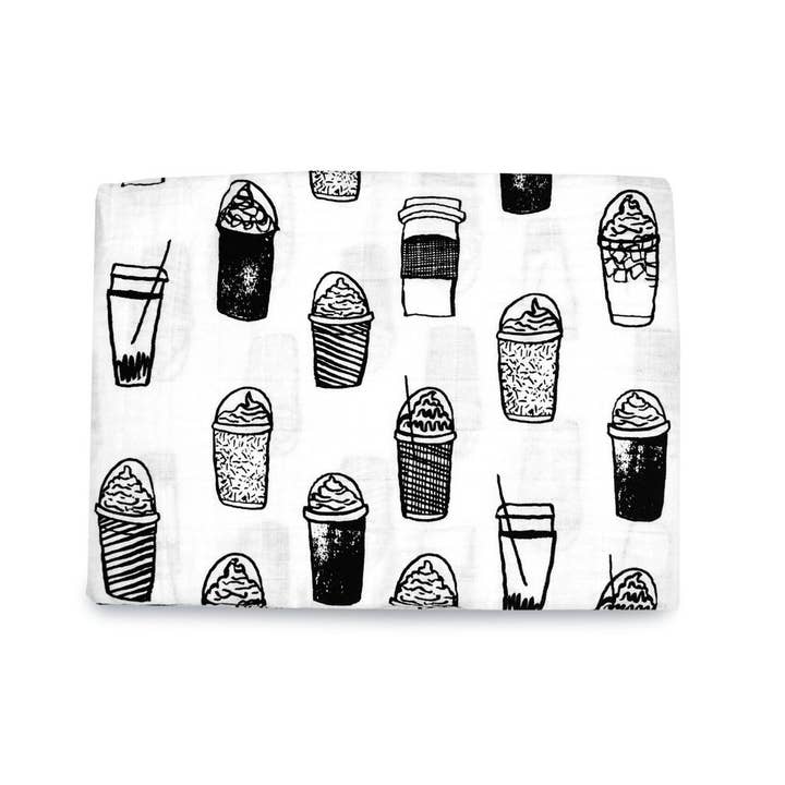 Modern Burlap – Swaddle - Bebé por atacado – Cobertor Swaddle Orgânico - Coffee Love2