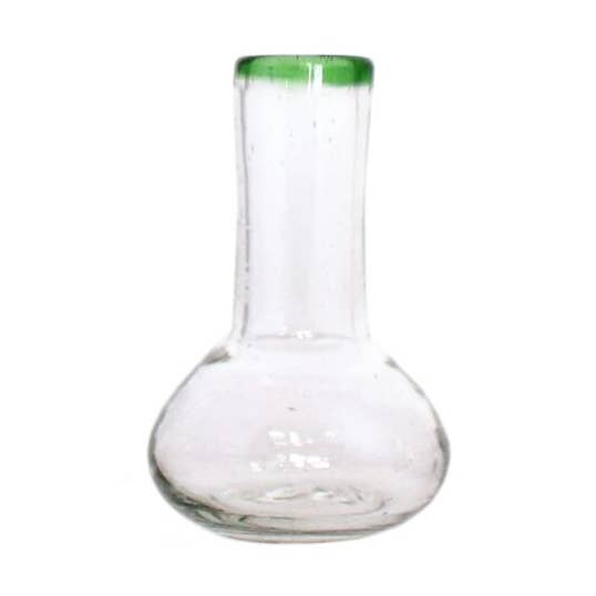Jarrón de Vidrio Pequeño con Borde Verde | Jarrón para Brotes | Soplado a Mano para venta al por mayor de Sobremesa