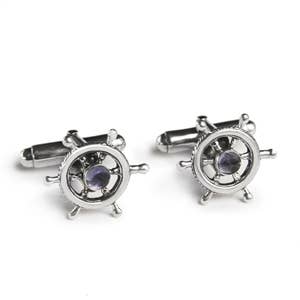Ship's Wheel Cufflinks for wholesale by Great Falls Jewelry