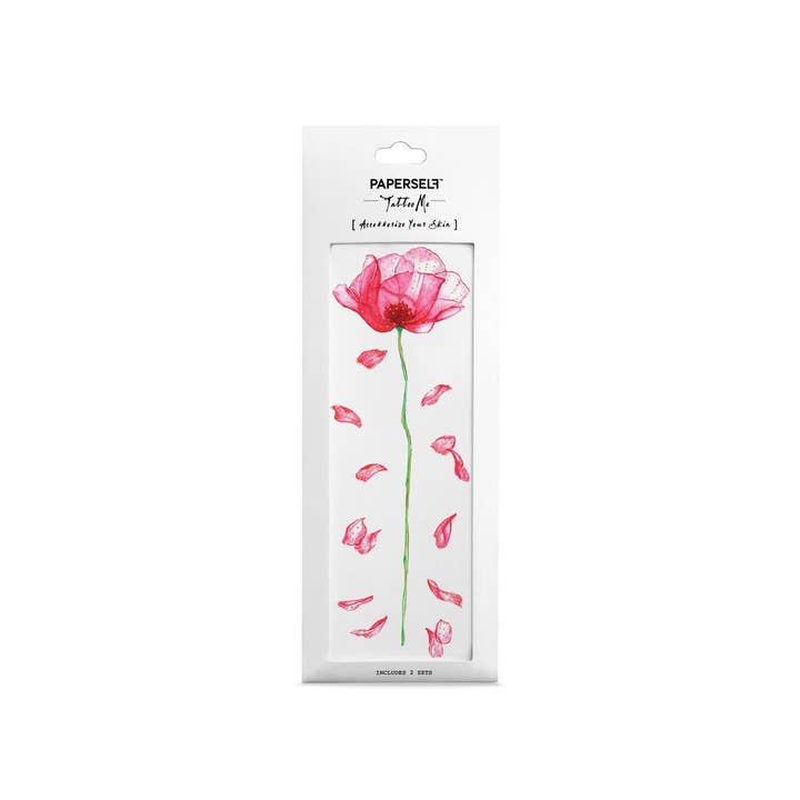 PAPERSELF - Wholesale Temporary Tattoo - Poppy Temporary Tattoos Stickers