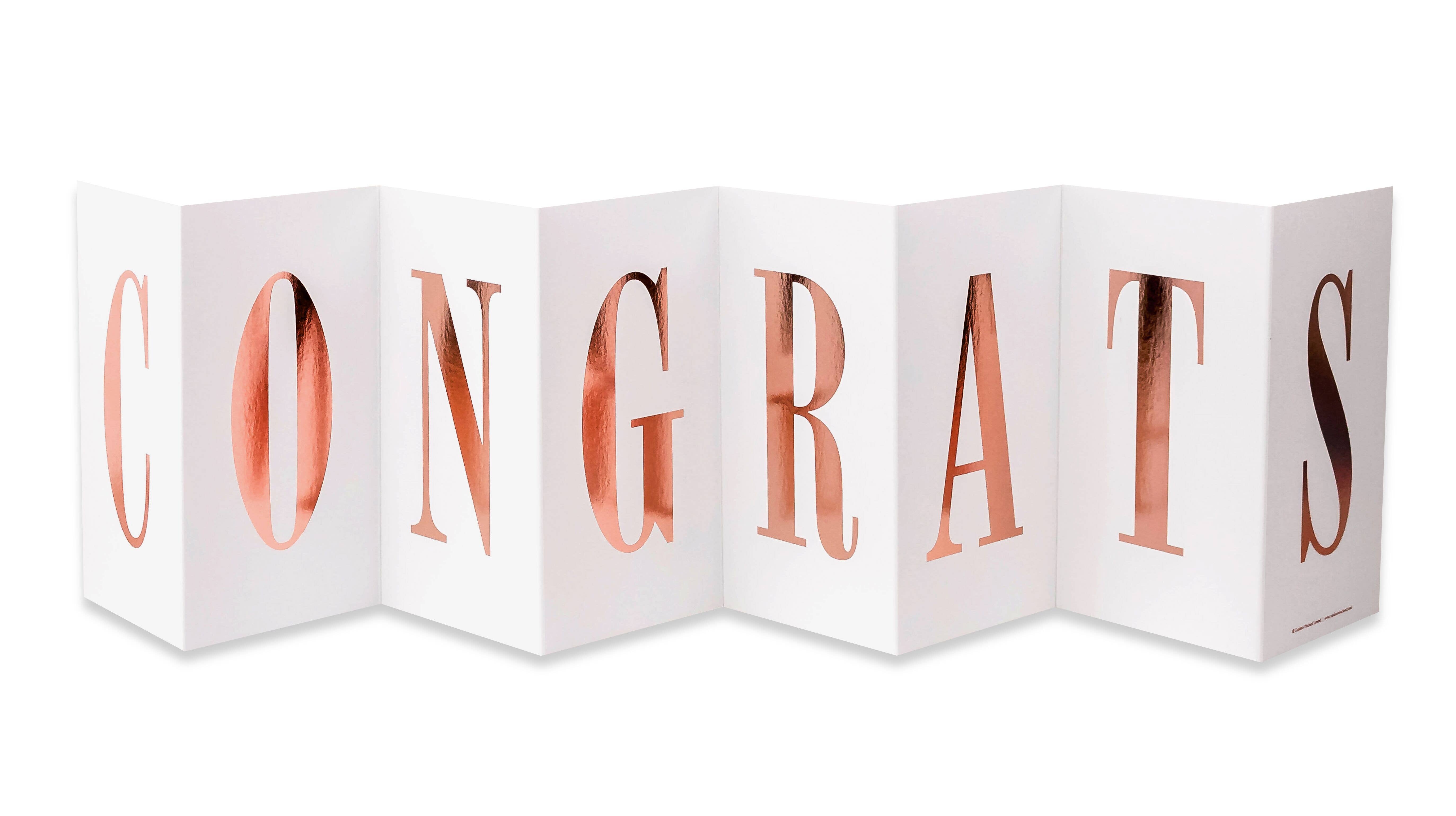 Coulson Macleod (U.S. Duties Paid) - Wholesale Congratulations Card - Congratulations Card, Foiled Concertina Fold-Out Banner1