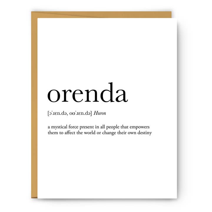Orenda Definition - Literary Everyday Card for wholesale by Footnotes