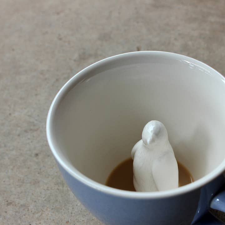 Creature Cups - Wholesale Coffee Mug - Penguin 11 oz. (Ice Blue) Animal Ceramic Mug Gift