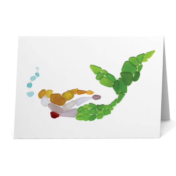 Carte sirène en verre de mer pour la vente par Beachcombing / Etched by the Sea