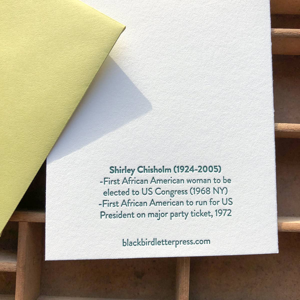 Blackbird Letterpress - Vendita all'ingrosso Biglietti di auguri generici - Carta Shirley Chisholm1