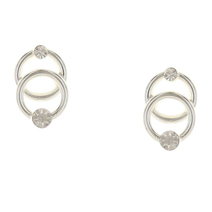 Petite Circles w/ Crystal Earrings for wholesale by Takobia