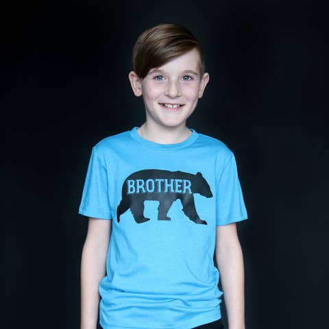 Camiseta de oso hermano turquesa para venta al por mayor de The Talking Shirt