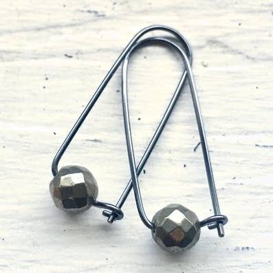 Small Fool's Gold Earrings for wholesale by Iris Noire Designs