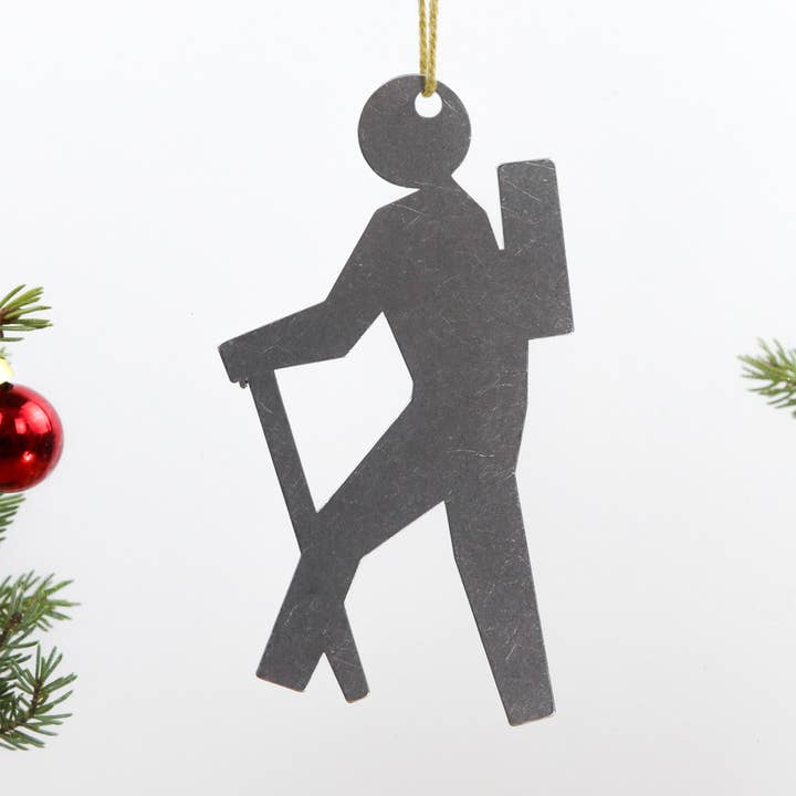 Randonneur extérieur en métal cadeau de vacances ornements de Noël pour la vente par Iron Maid Art