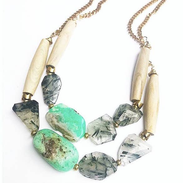 Colar de cristal frisado - Boho Jewelry Hippe Jewelry por atacado de Etymology Jewelry