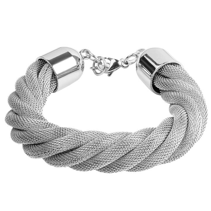 Twisted rostfritt stål Mesh kedja armband för wholesale av West Coast Jewelry