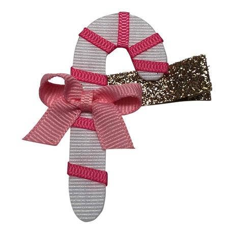 Bows For Belles, LLC - Wholesale Hair Clip - Kids - 07 Candy Cane Handcrafted Kids' Hair Clip1