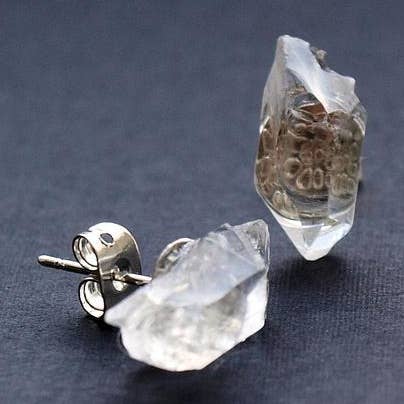 Raw Quartz Chunk Earrings for wholesale by Adam Rabbit
